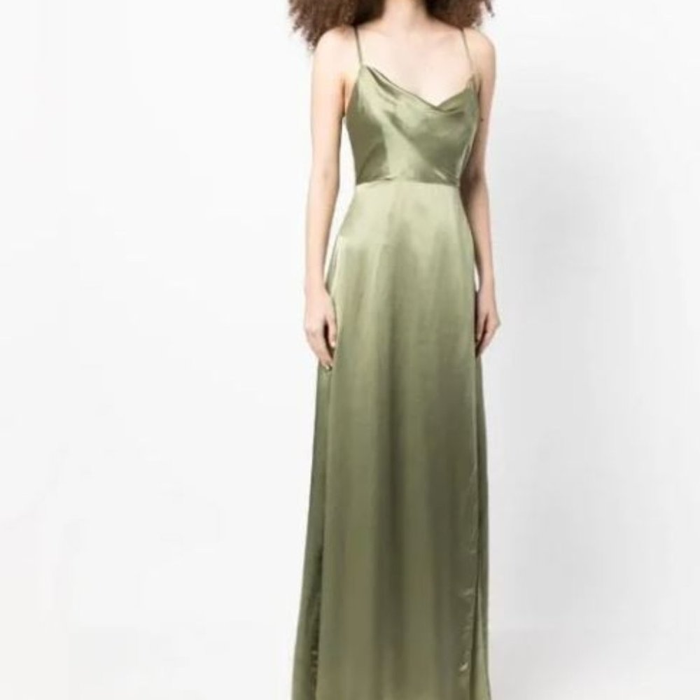 Reformation Devora Silk Dress Green